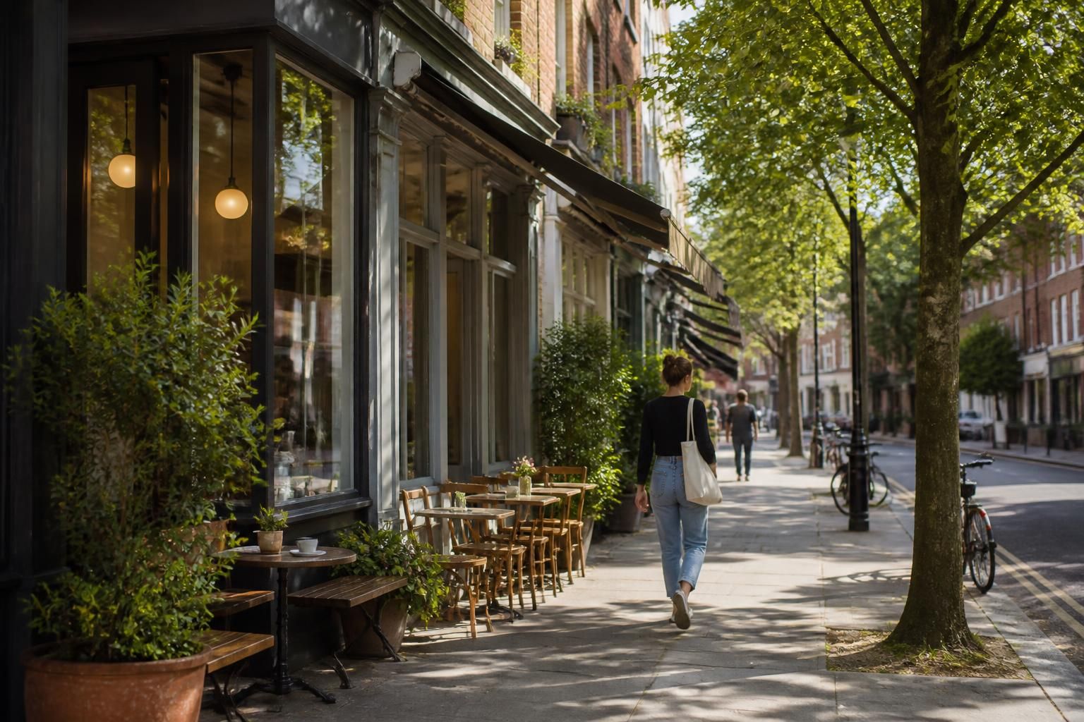 Islington neighborhood with attractive storefronts and tree-lined streets.