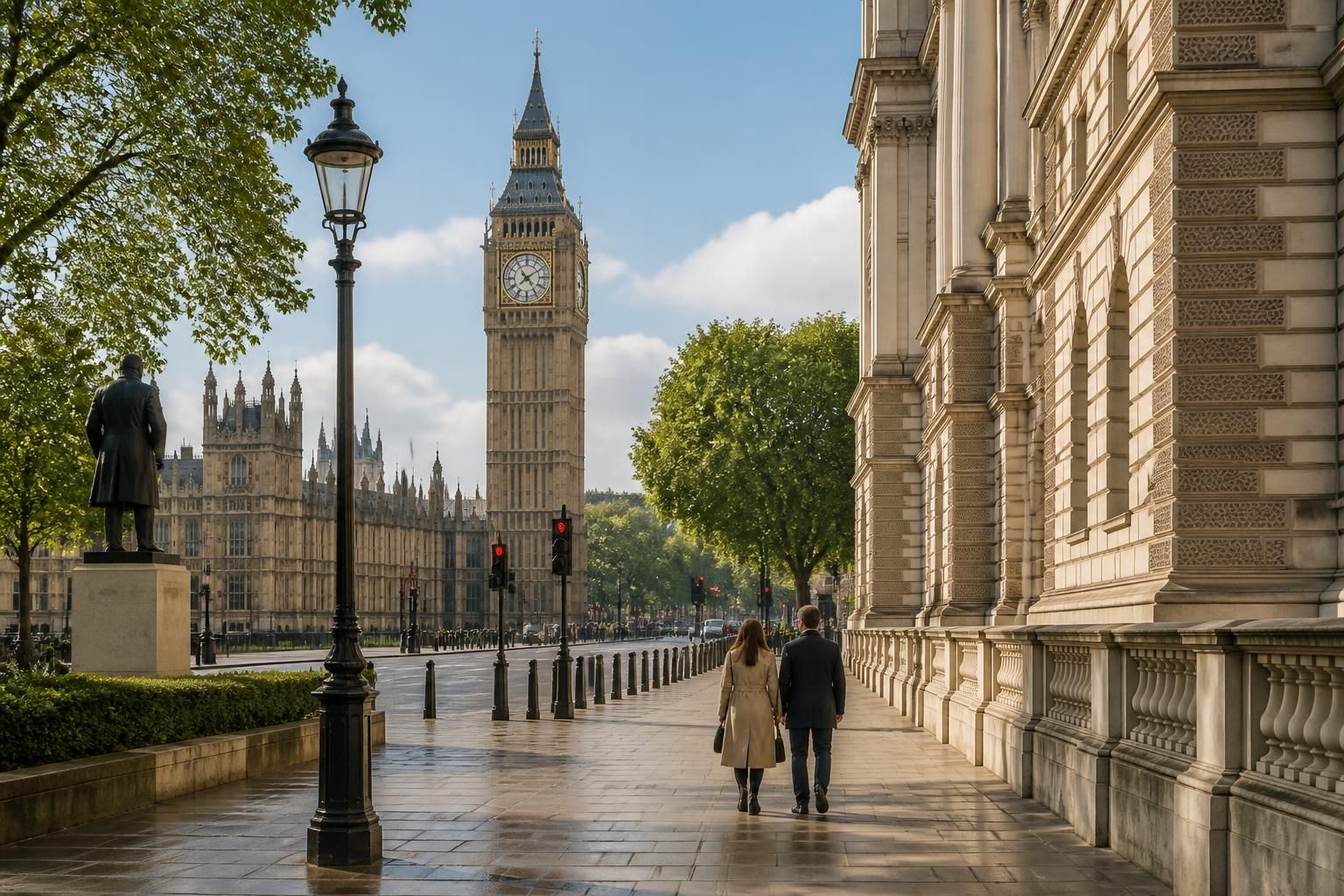 Westminster city scene with elegant civic architecture and streetscapes.